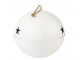Bílá antik kovová ozdoba rolnička se šňůrkou Baub Xmas XL - Ø 80*90 cm J-Line by Jolipa
