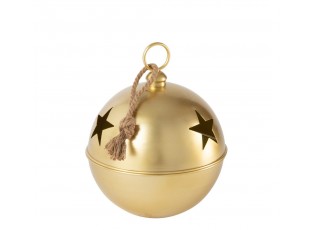 Zlatá antik závěsná kovová ozdoba rolnička Baub Xmas M - Ø 30*42 cm