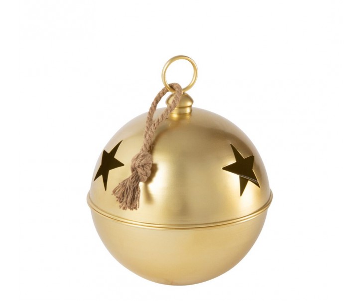 Zlatá antik závěsná kovová ozdoba rolnička Baub Xmas M - Ø 30*42 cm J-Line by Jolipa
