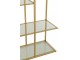 Zlatý antik kovový regál se skleněnými policemi Doree gold - 120*40*180 cm J-Line by Jolipa