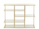 Zlatý antik kovový regál se skleněnými policemi Doree gold - 120*40*91 cm J-Line by Jolipa