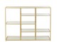 Zlatý antik kovový regál se skleněnými policemi Doree gold - 120*40*91 cm J-Line by Jolipa
