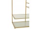 Zlatý antik kovový regál se skleněnými policemi Doree gold - 120*40*91 cm J-Line by Jolipa