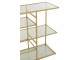 Zlatý antik kovový regál se skleněnými policemi Doree gold - 120*40*91 cm J-Line by Jolipa