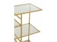 Zlatý antik kovový regál se skleněnými policemi Doree gold - 120*40*91 cm J-Line by Jolipa