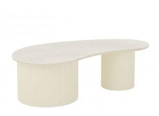 Bílý konferenční stůl s mramorovou deskou Marble - 121*59*37 cm