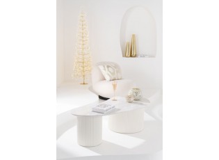 Bílý konferenční stůl s mramorovou deskou Marble - 121*59*37 cm