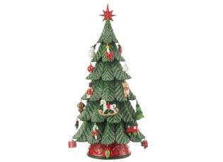 Červeno-zelený strom s ozdobami a Led světýlky Xmas Tree - Ø 25*52 cm