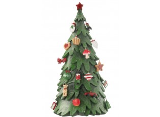 Červeno-zelený strom s ozdobami Xmas Tree - 21*33*63 cm