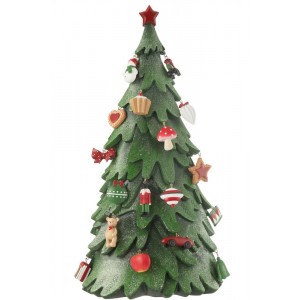 Červeno-zelený strom s ozdobami Xmas Tree - 21*33*63 cm