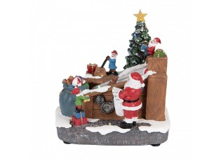 Hrací vánoční dekorace s LED světýlky Santa Claus - 20*16*20 cm / 3xAA