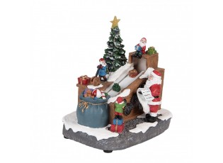 Hrací vánoční dekorace s LED světýlky Santa Claus - 20*16*20 cm / 3xAA