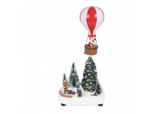 Hrací vánoční dekorace s LED světýlky Santa Claus - 17*13*15/18cm / 3xAA