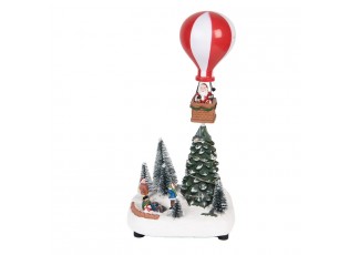 Hrací vánoční dekorace s LED světýlky Santa Claus - 17*13*15/18cm / 3xAA