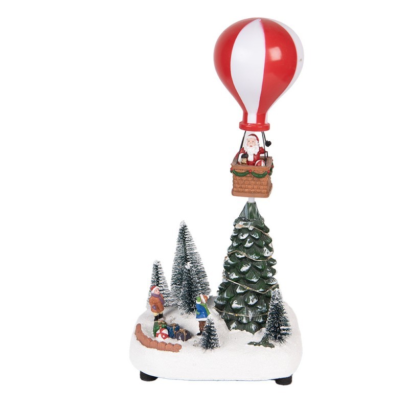 Hrací vánoční dekorace s LED světýlky Santa Claus - 17*13*15/18cm / 3xAA