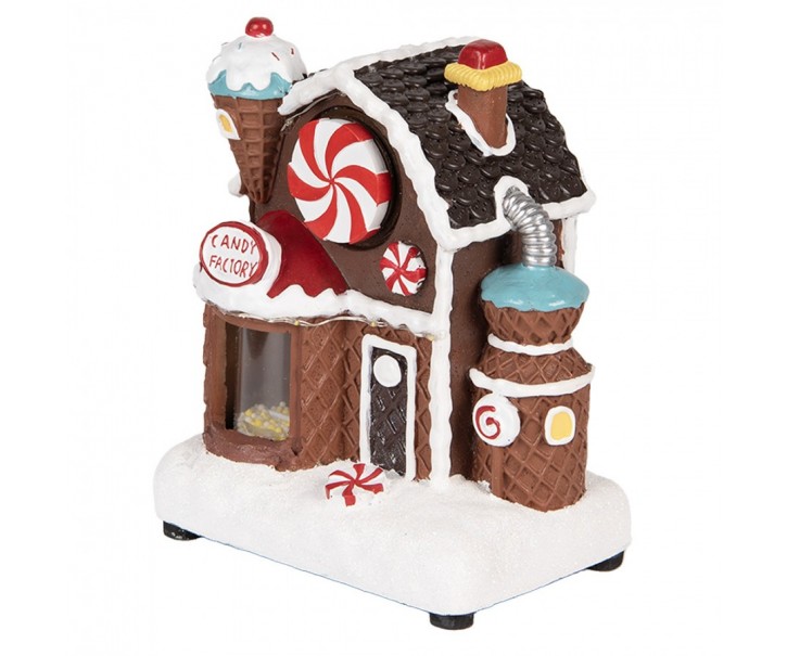 Hrací vánoční dekorace s LED světýlky Candy Factory - 15*11*19cm / 3xAA Clayre & Eef