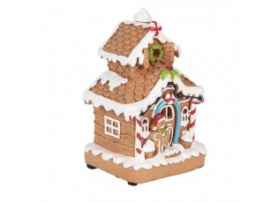 Perníkový LED domek s perníčkem Gingerbread Cotti - 11*10*17 cm/ 2xAA