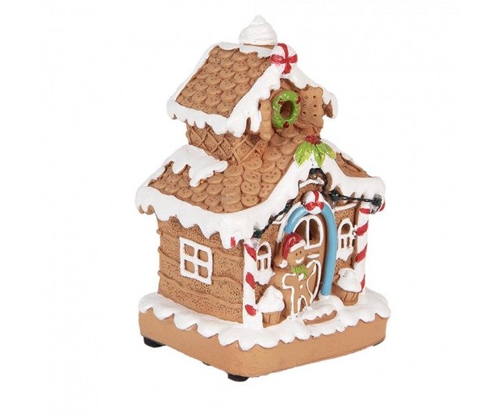 Perníkový LED domek s perníčkem Gingerbread Cotti - 11*10*17 cm/ 2xAA Clayre & Eef