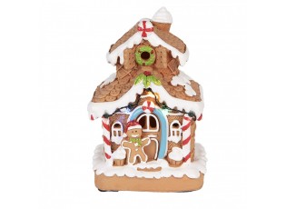 Perníkový LED domek s perníčkem Gingerbread Cotti - 11*10*17 cm/ 2xAA