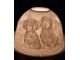Bílý porcelánový svícen s jezevčíky Paollo - Ø 12*8 cm Clayre & Eef