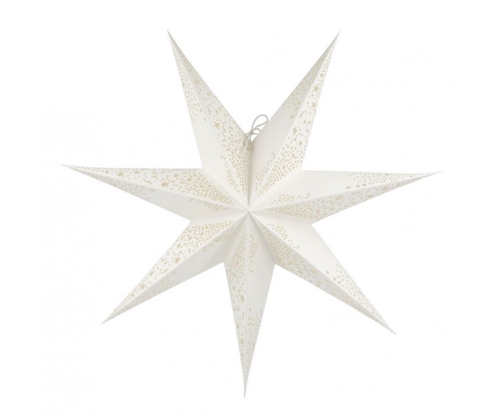 Krémová papírová hvězda Vintage Paper Star v dárkové krabičce - 54*23*54cm Chic Antique
