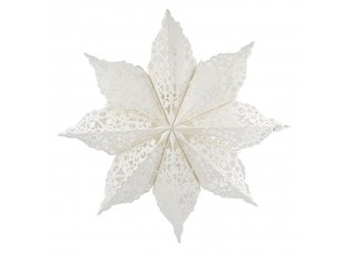 Krémová zdobená papírová hvězda Vintage Paper Star - 60 cm