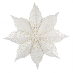 Krémová zdobená papírová hvězda Vintage Paper Star - 60 cm