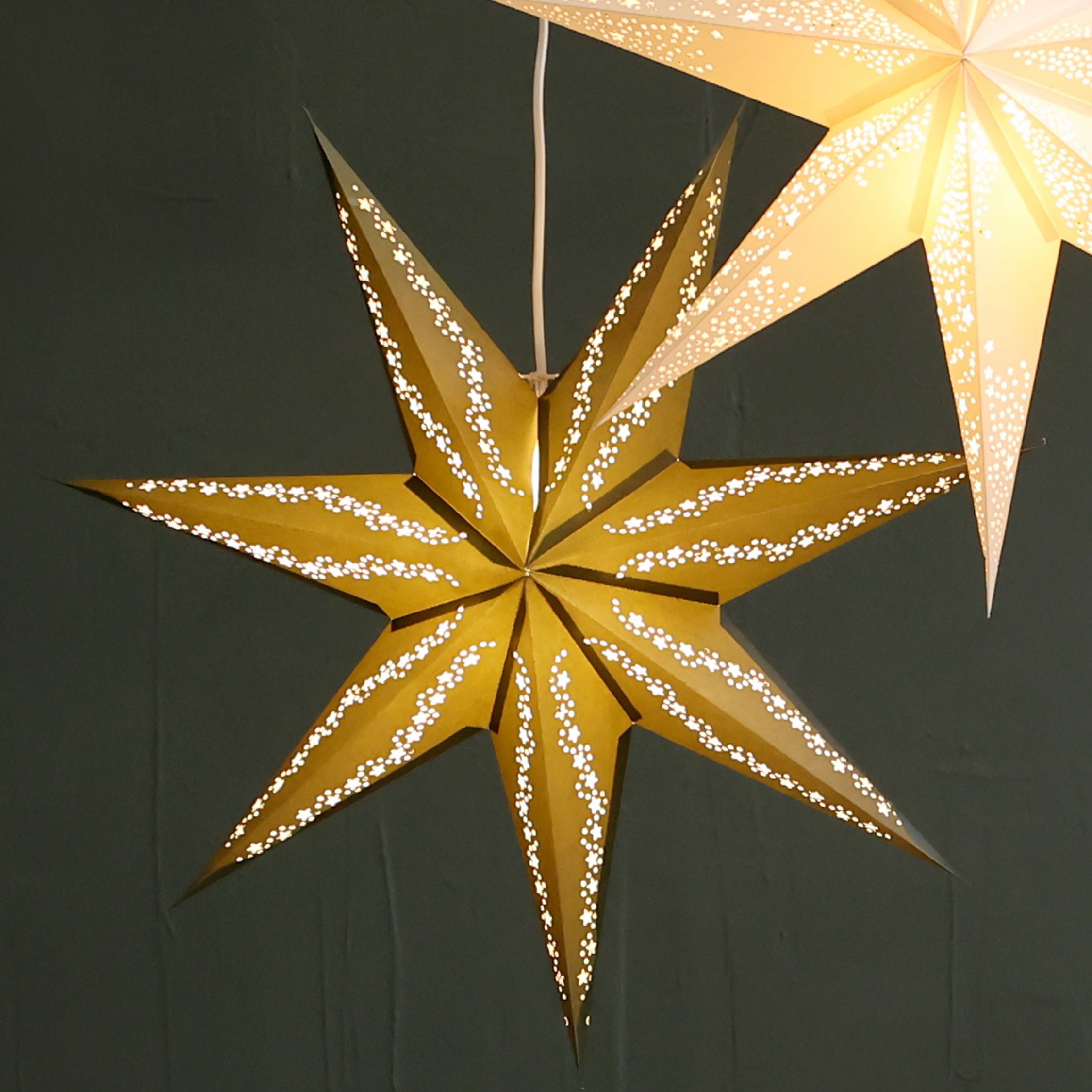 Olivová papírová hvězda Vintage Paper Star - 60 cm