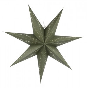 Olivová papírová hvězda Vintage Paper Star - 60 cm