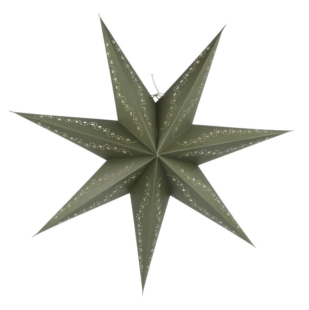 Olivová papírová hvězda Vintage Paper Star - 60 cm