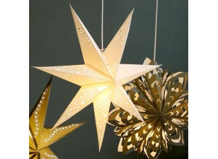 Krémová papírová hvězda Vintage Paper Star - 60 cm