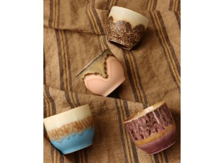 Set 4ks hrnek na kávu 70s Café Lagoon - 8*8*7cm / 250 ml 
