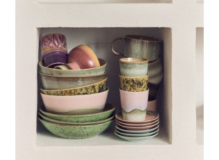 Set 2ks šedá miska s hnědým okrajem 70s Chef - Ø 19*8,5 cm 