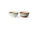 Set 2ks šedá miska s hnědým okrajem 70s Chef - Ø 19*8,5 cm HKLIVING