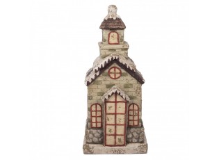 Béžová antik dekorace domek kostel - 36*30*80 cm