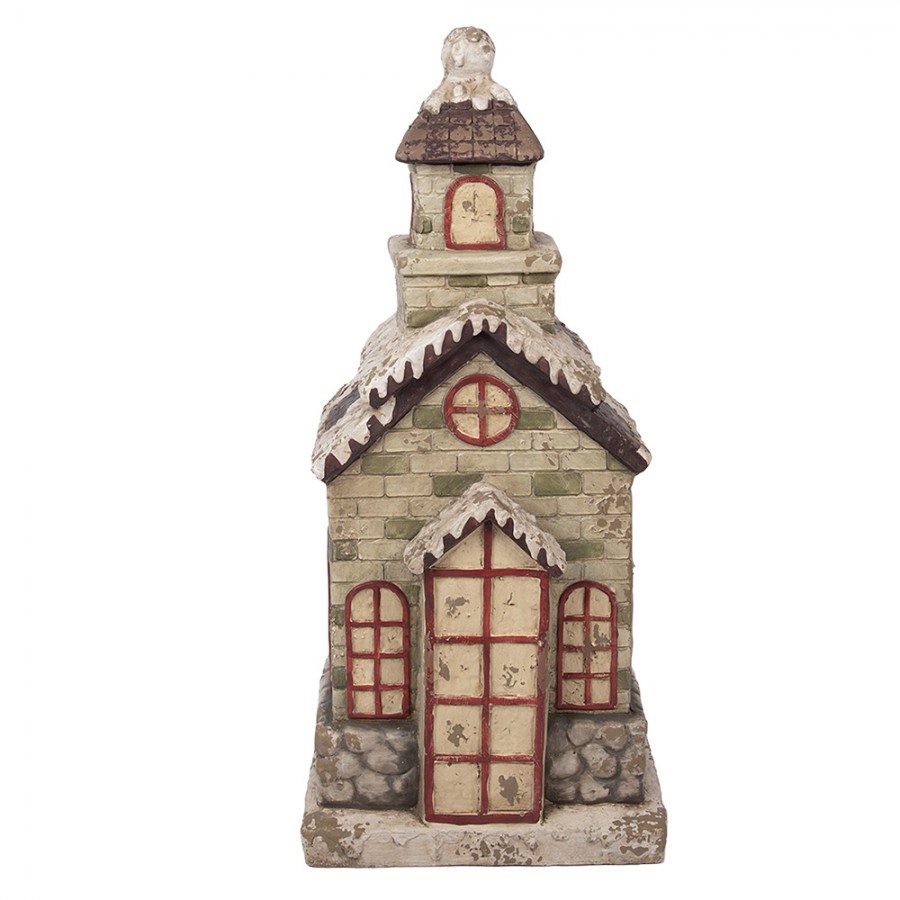 Béžová antik dekorace domek kostel - 36*30*80 cm Clayre & Eef Béžová antik dekorace domek kostel - 36*30*80 cm Clayre & Eef