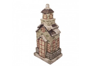 Béžová antik dekorace domek kostel - 36*30*80 cm