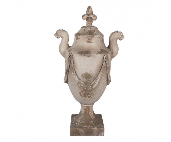 Béžová antik dekorace s ornamentem lilie Fleur-de-lis - 35*25*65 cm Clayre & Eef