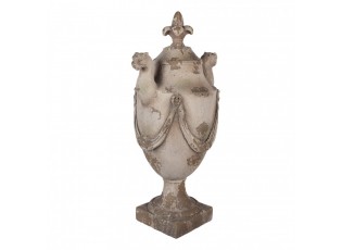 Béžová antik dekorace s ornamentem lilie Fleur-de-lis - 35*25*65 cm