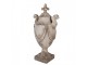 Béžová antik dekorace s ornamentem lilie Fleur-de-lis - 35*25*65 cm Clayre & Eef