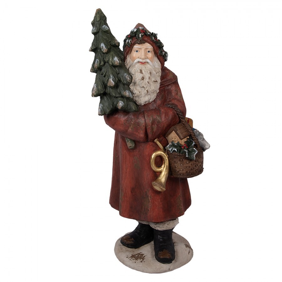Veliká dekorativní figurka Santa Claus se stromkem - 39*30*93 cm