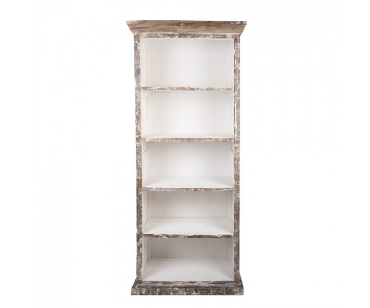 Bílo-hnědá dřevěná knihovna Giossina - 80*36*195 cm Clayre & Eef