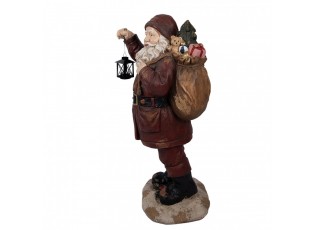 Veliká dekorativní figurka Santa Claus s dárky a lucernou - 37*39*82 cm