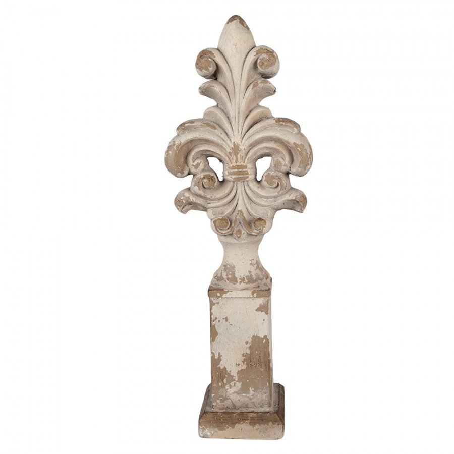 Béžová antik dekorace ornament lilie Fleur-de-lis - 23*14*65 cm