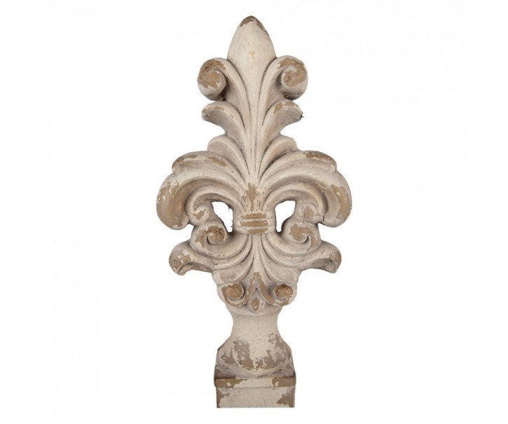 Béžová antik dekorace ornament lilie Fleur-de-lis - 23*14*65 cm Clayre & Eef