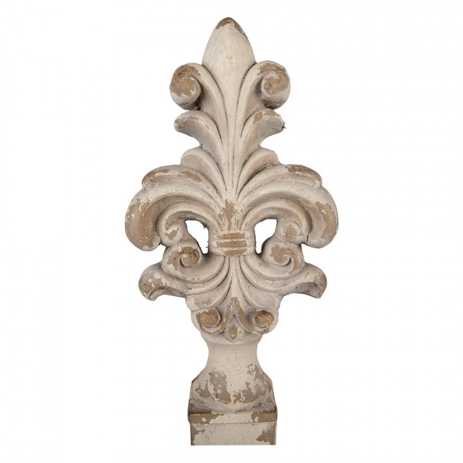 Béžová antik dekorace ornament lilie Fleur-de-lis - 23*14*65 cm