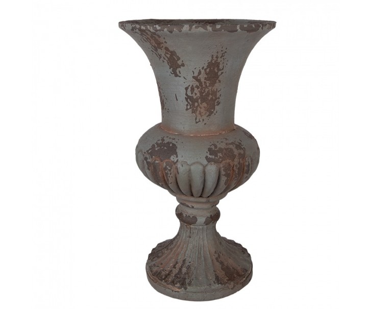 Šedý antik květináč v barokním stylu Baroque - Ø 30*52 cm Clayre & Eef