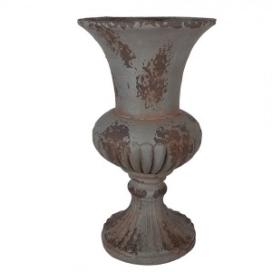 Šedý antik květináč v barokním stylu Baroque - Ø 30*52 cm