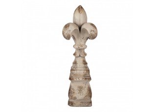 Béžová antik dekorace lilie Fleur-de-lis - Ø 25*66 cm