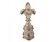 Béžová antik dekorace lilie Fleur-de-lis - Ø 25*66 cm Clayre & Eef